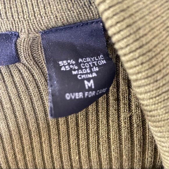 Express Ribbed Knit Green Open Cardigan Sz M - Picture 9 of 9